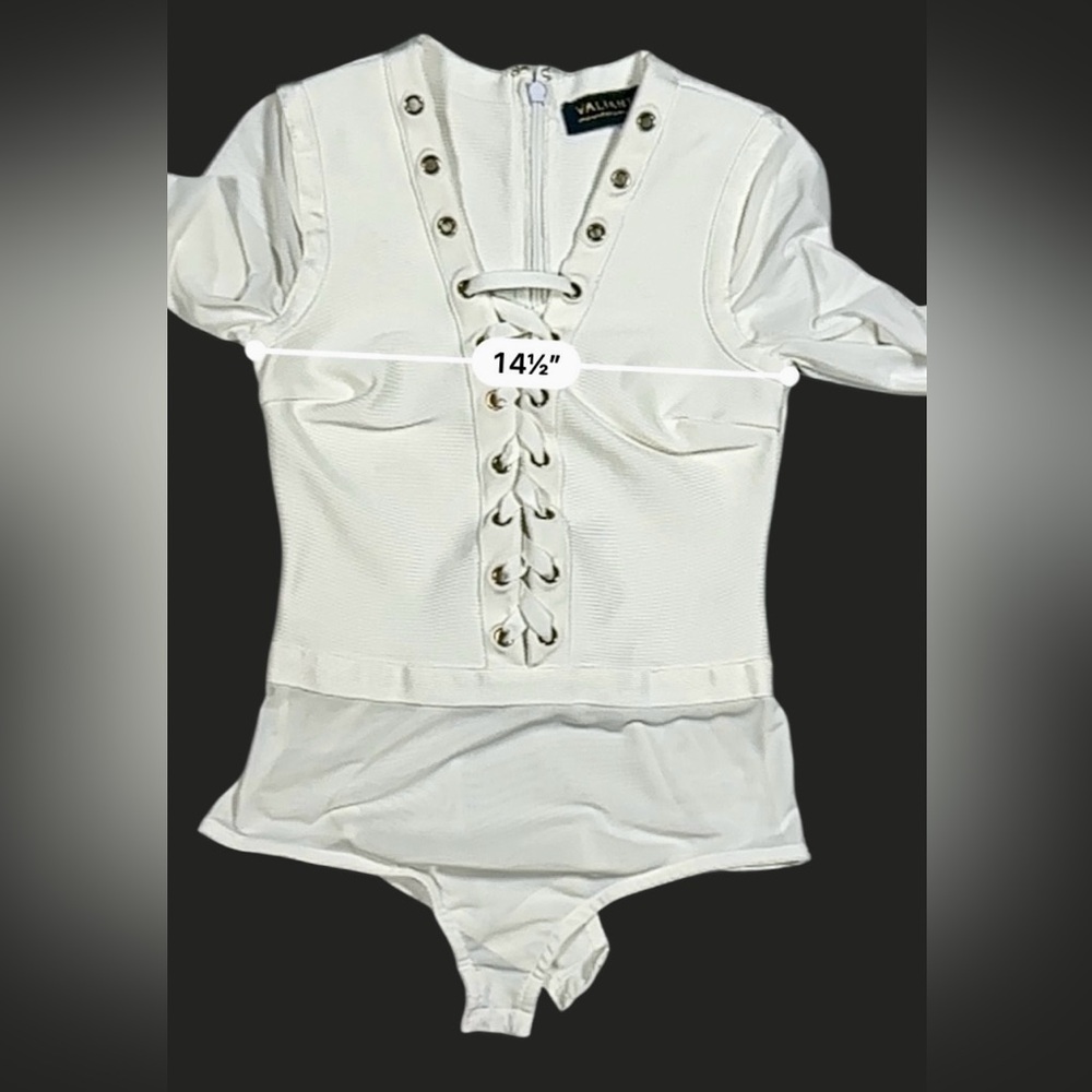Valiant Paris White Lace‑Up Long‑Sleeve Bodysuit – Size L - Picture 13 of 17